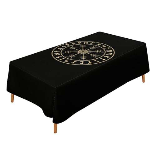 Wikinger Runen Walhalla Wasserdichte Rustikale Vintage Tischdecke, Langlebig Fleckenabweisend Innen Außen Tischdecke, Küche Esszimmer Buffet Rechteck Leinen Tischtuch ( Color : A9 , Size : 146x228cm ) von VZXATYOP