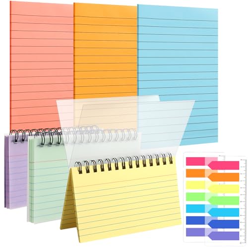 VZZNN Karteikarten, Karteikarten, mehrfarbig, Spiralkarten, Notizpapier, für Büro, Schule, Zuhause, Arbeit, Notizen, 6 Stück VZZNN Karteikarten, Karteikarten, mehrfarbig, Spiralkarten, Notizpapier, für Büro, Schule, Zuhause, Arbeit, Notizen, 6 Stück von VZZNN