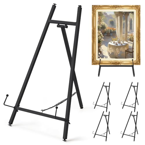 Metall-Staffelei-Ständer 41,9 cm H x 22,1 cm B x 10,9 cm T Tisch-Staffelei Ständer für Display, Stativ, Kunst, Bild, Spiegel, moderner Tellerhalter für Display, Foto, Buch, Hochzeitsschild, Menübrett von VZZNN