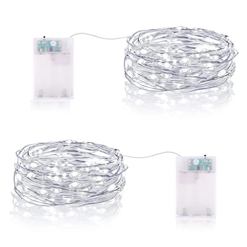 LED Lichterkette Batterie, 2 x 20er Micro LED Batteriebetrieben Drahtlichterkette mit Timer für Hochzeit Zimmer Garten Weihnachten Deko (Kaltweiß, 2 Stück) LED Lichterkette Batterie, 2 x 20er Micro LED Batteriebetrieben Drahtlichterkette mit Timer für Hochzeit Zimmer Garten Weihnachten Deko (Kaltweiß, 2 Stück) von Vacoulery