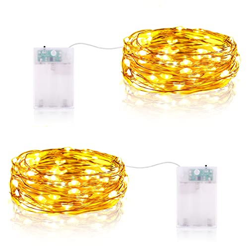 LED Lichterkette Batterie, 2 x 20er Micro LED Batteriebetrieben Drahtlichterkette mit Timer für Hochzeit Zimmer Garten Weihnachten Deko (Warmweiß, 2 Stück) LED Lichterkette Batterie, 2 x 20er Micro LED Batteriebetrieben Drahtlichterkette mit Timer für Hochzeit Zimmer Garten Weihnachten Deko (Warmweiß, 2 Stück) von Vacoulery