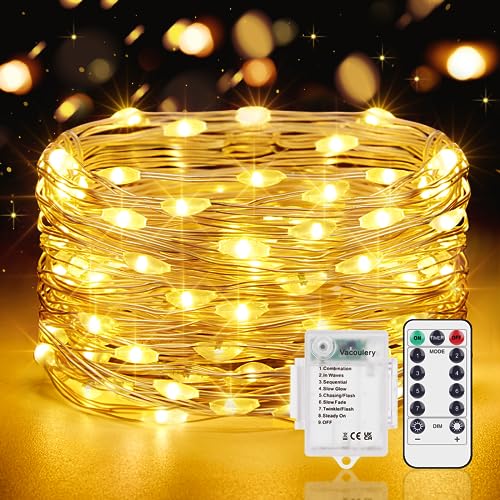 Vacoulery Lichterketten Batterie Timer, 10M 100LED Lichterkette Innen Wasserdicht Kupferdraht Lichterketten Batteriebetrieben 8 Programm für Party Schlafzimmer Weihnachten Hochzeit Halloween Deko Vacoulery Lichterketten Batterie Timer, 10M 100LED Lichterkette Innen Wasserdicht Kupferdraht Lichterketten Batteriebetrieben 8 Programm für Party Schlafzimmer Weihnachten Hochzeit Halloween Deko von Vacoulery