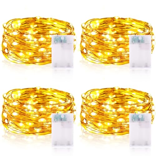 Led Lichterkette mit Batterie, 4 Stück 3 meter 30LEDs Kupferdraht Lichterketten mit Timer Wasserdicht Weihnachten Dekoration Lichterkette für Party Hause Garten Innen Deko - Warmweiß Led Lichterkette mit Batterie, 4 Stück 3 meter 30LEDs Kupferdraht Lichterketten mit Timer Wasserdicht Weihnachten Dekoration Lichterkette für Party Hause Garten Innen Deko - Warmweiß von Vacoulery