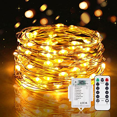 Lichterkette Timer Batterie, 1 Stück 5M 50er Micro LED Lichterkette mit 8 Programm, Drahtlichterkette Wasserdichte Kupferdraht Lichterkette für Zimmer Hochzeit Weihnachten Lichterkette Timer Batterie, 1 Stück 5M 50er Micro LED Lichterkette mit 8 Programm, Drahtlichterkette Wasserdichte Kupferdraht Lichterkette für Zimmer Hochzeit Weihnachten von Vacoulery