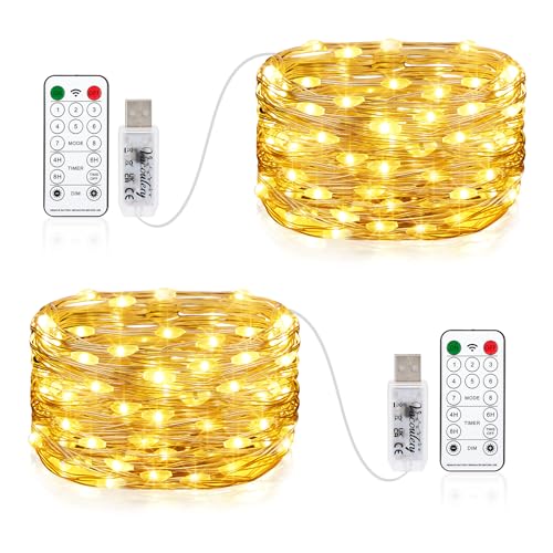 Vacoulery 2 x 100LEDs Lichterkette USB, 10M USB-Anschluss mit Fernbedienung 8 Programm Timer Kupferdraht Lichterkette Innen für Zimmer, Party, Hochzeit, Weihnachten Vacoulery 2 x 100LEDs Lichterkette USB, 10M USB-Anschluss mit Fernbedienung 8 Programm Timer Kupferdraht Lichterkette Innen für Zimmer, Party, Hochzeit, Weihnachten von Vacoulery