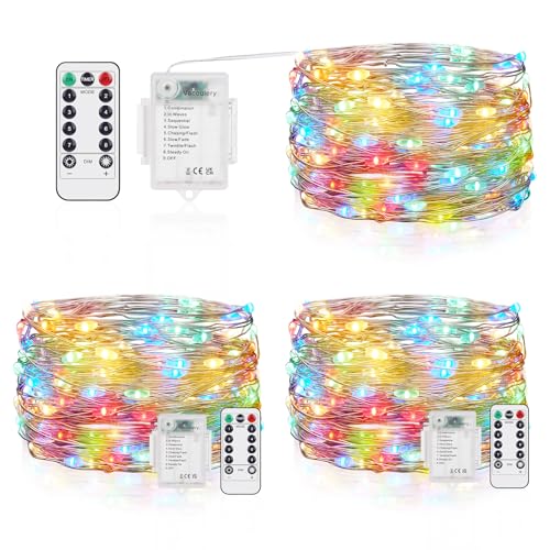 Vacoulery 3 x 50er Lichterkette Batterie Timer, 5M Micro LED mit Timer Batteriebetrieb 8 Programm für Party, Garten, Hochzeit, Beleuchtung Deko Vacoulery 3 x 50er Lichterkette Batterie Timer, 5M Micro LED mit Timer Batteriebetrieb 8 Programm für Party, Garten, Hochzeit, Beleuchtung Deko von Vacoulery
