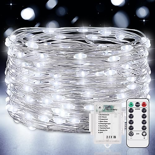 Vacoulery Lichterkette Batterie, 12M 120LED Lichterkette Batterie mit Timer & Fernbedienung 8 Modi, Wasserdicht Lichterkette Innen Außen für Zimmer Weihnachten Garten Party Hochzeit Deko Vacoulery Lichterkette Batterie, 12M 120LED Lichterkette Batterie mit Timer & Fernbedienung 8 Modi, Wasserdicht Lichterkette Innen Außen für Zimmer Weihnachten Garten Party Hochzeit Deko von Vacoulery