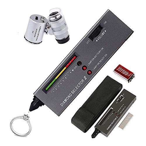 Vadillo Diamant-Teststift, Diamant-Tester mit hoher Präzision für + Lupe 60 x Mini-LED, professioneller Diamant-Scanner von Vadillo