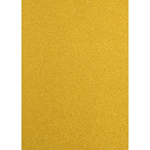 Florence Glitzerpapier zum Basteln - Goldene - Gold - Papierbasteln 5 Stück - A4 Bastelpapier mit Glitzer für Scrapbooking, Stanzen und Kartengestaltung - 250 gsm von Vaessen Creative