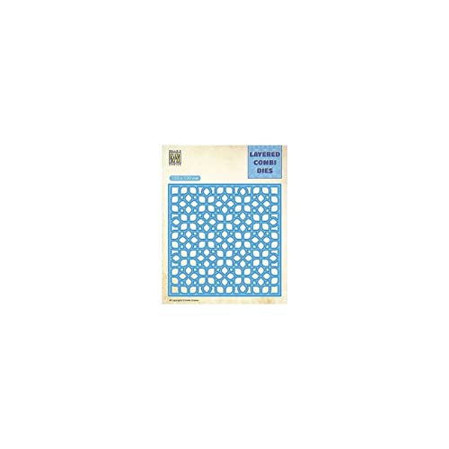 Nellie's Choice LCDF001A Stanzschablone-Layered Die-Blumen Cutting Die-Schicht A-Geometrische Form-12 x 12 cm-Stanzform für Karten Basteln-Scrapbooking, DIY, Blau, 120x120mm von Vaessen Creative