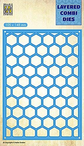 Nellie's Choice LCDH004A Stanzschablone-Layered Die-Wabe Cutting Die-Schicht A-Geometrische Form-10,5 x 14,8 cm-Stanzform für Karten Basteln-Scrapbooking, DIY, Blau, 105x148mm von Nellie's Choice