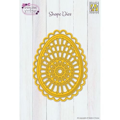 Nellie's Choice Stanzschablone Set für Ostern mit Osterei - 3 Stanzformen von 7,5 x 10 cm und 8,5 x 11,5 cm geignet für Stanzmaschine - Bastelzubehör für Karten Basteln, Scrapbooking und DIY von Vaessen Creative