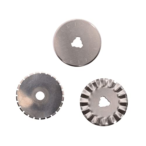 Vaessen Creative 1004-0008, Ø 28 mm, Ersatzklingen für Rollschneider, Set mit Gerader, Gewellter und Gezackter Klinge, Schneidet Papier, Stoff, Leder, Filz und mehr Vaessen Creative 1004-0008, Ø 28 mm, Ersatzklingen für Rollschneider, Set mit Gerader, Gewellter und Gezackter Klinge, Schneidet Papier, Stoff, Leder, Filz und mehr von Vaessen Creative