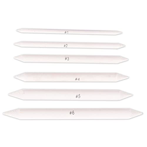 Vaessen Creative 1009-019 Papierwischer, Verblender Stift, Blending Stump, Skizzieren, 3D Zeichnen, Doppelkopf, 6 Stück, Verschiedene Größen, weiß, One Size Vaessen Creative 1009-019 Papierwischer, Verblender Stift, Blending Stump, Skizzieren, 3D Zeichnen, Doppelkopf, 6 Stück, Verschiedene Größen, weiß, One Size von Vaessen Creative