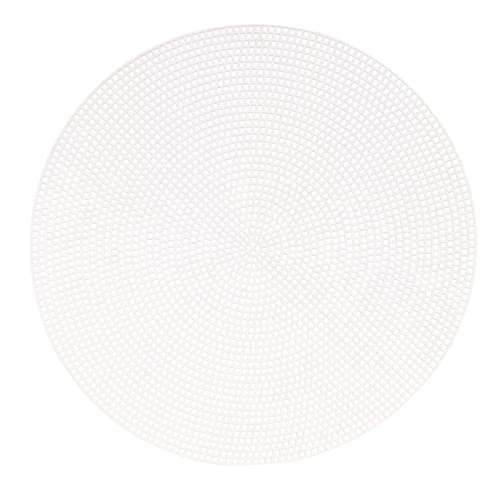 Vaessen Creative 11003-106 Kunststoffleinwand, Kreisform, Feinheitsgrad 7, flexibles Maschengewebe für Handarbeiten, Stickerei und Kreuzstich, 1 Stück, Größe, Transparent, Kunststoff, ø24cm or 9.4" von Vaessen Creative
