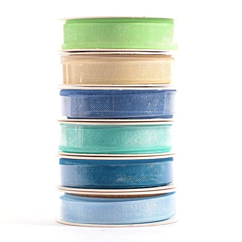 Vaessen Creative 11005-202 Organza Set Babyblau, 6 Verschiedene Farben, 6 mm x 2 m Organzaband mit Webkanten, Schleifenband, Dekoband, Geschenkband zur Geburt und Taufe von Jungen Vaessen Creative 11005-202 Organza Set Babyblau, 6 Verschiedene Farben, 6 mm x 2 m Organzaband mit Webkanten, Schleifenband, Dekoband, Geschenkband zur Geburt und Taufe von Jungen von Vaessen Creative