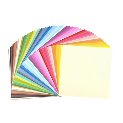 Florence Cardstock Papier, Farbenmix, 216 Gramm/m², Quadratisch, 30,5 x 30,5 cm, 60 Stück, Textur, für Scrapbooking, Kartenherstellung, Stanzen und andere Papierbasteleien von Vaessen Creative