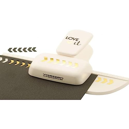 Vaessen Creative 21498-001 Love It Kollektion Bordürenstanzer Winkel, Medium, Motivlocher aus Plastik, zum Basteln mit Papier und Scrapbooking, Metall, Mehrfarbig, Motivstanzer von Vaessen Creative