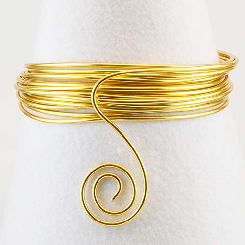Vaessen Creative 24250-003 Aludraht Schmuck 0,8 mm x 15 m, Biegsam Schmuckdraht, Aluminium, hell Gold, 1500 x 0.011 x 0.2 cm, Light Gold von Vaessen Creative