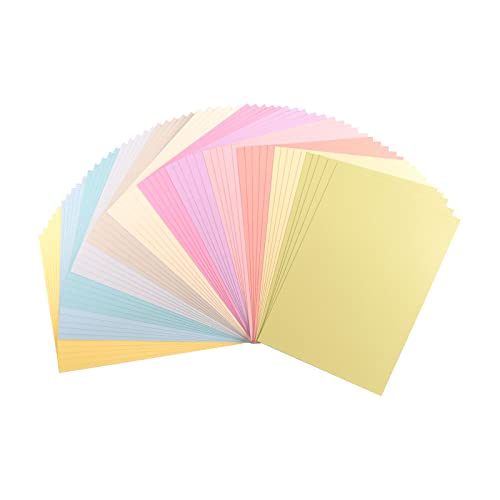 Vaessen Creative 2927-305 Florence Cardstock Papier, Farbenmix Pastell, 216 Gramm/m², DIN A4, 60 Stück, Textur, für Scrapbooking, Kartenherstellung, Stanzen und andere Papierbasteleien, Multi von Vaessen Creative