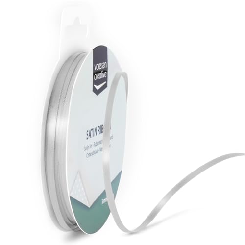 Vaessen Creative Satinband 3mmx10m Silber Hell, Schleifenband, Dekoband, Bänder zum Basteln, Stoffbänder für Hochzeit, Taufe Und Geburtstagsgeschenke Vaessen Creative Satinband 3mmx10m Silber Hell, Schleifenband, Dekoband, Bänder zum Basteln, Stoffbänder für Hochzeit, Taufe Und Geburtstagsgeschenke von Vaessen Creative