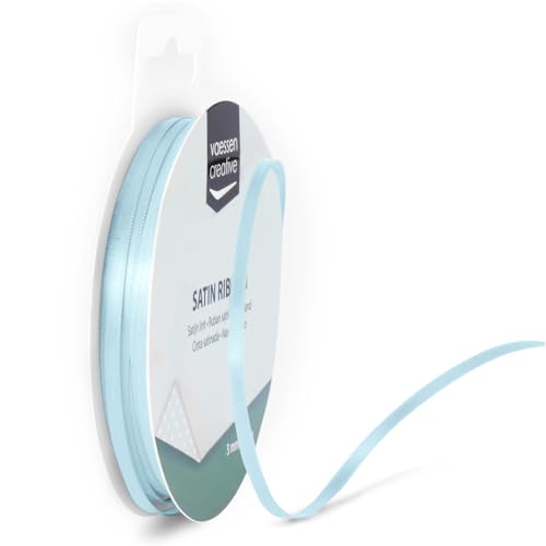 Vaessen Creative 301002-0010 Satinband Hellblau, 3 mm x 10 Meter, Schleifenband, Dekoband, Geschenkband und Stoffband für Hochzeit, Taufe und Geburtstagsgeschenke, 3MM Vaessen Creative 301002-0010 Satinband Hellblau, 3 mm x 10 Meter, Schleifenband, Dekoband, Geschenkband und Stoffband für Hochzeit, Taufe und Geburtstagsgeschenke, 3MM von Vaessen Creative