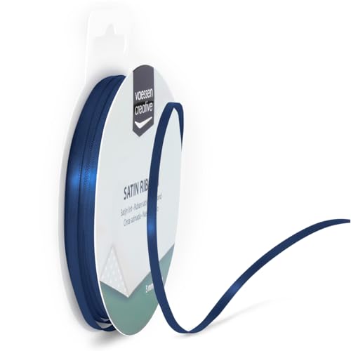 Vaessen Creative 301002-0014 Satinband Dunkelblau, 3 mm x 10 Meter, Schleifenband, Dekoband, Geschenkband und Stoffband für Hochzeit, Taufe und Geburtstagsgeschenke, 3MM Vaessen Creative 301002-0014 Satinband Dunkelblau, 3 mm x 10 Meter, Schleifenband, Dekoband, Geschenkband und Stoffband für Hochzeit, Taufe und Geburtstagsgeschenke, 3MM von Vaessen Creative
