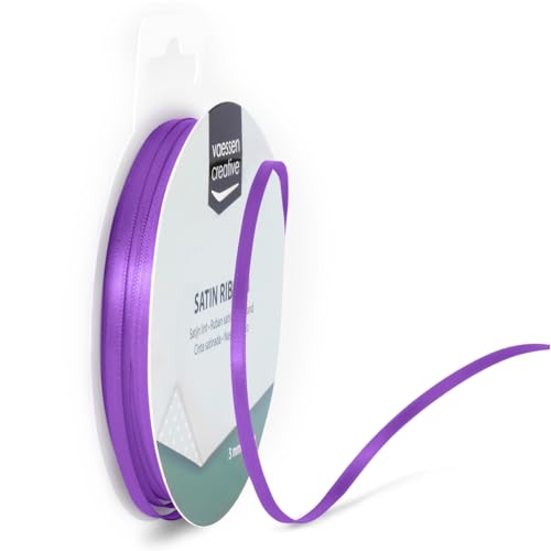 Vaessen Creative 301002-0016 Satinband Lila, 3 mm x 10 Meter, Schleifenband, Dekoband, Geschenkband und Stoffband für Hochzeit, Taufe und Geburtstagsgeschenke, 3MM, 3 Vaessen Creative 301002-0016 Satinband Lila, 3 mm x 10 Meter, Schleifenband, Dekoband, Geschenkband und Stoffband für Hochzeit, Taufe und Geburtstagsgeschenke, 3MM, 3 von Vaessen Creative