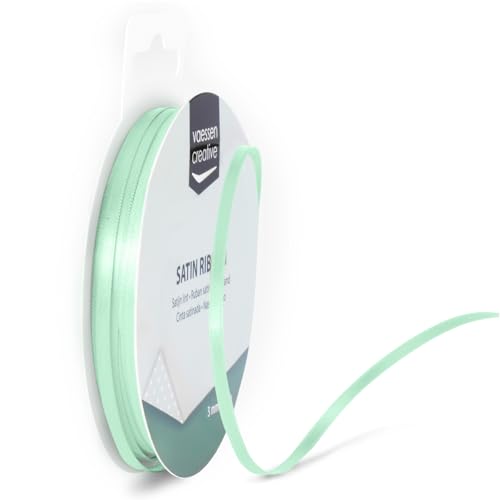 Vaessen Creative 301002-0017 Satinband Pastellgrün, 3 mm x 10 Meter, Schleifenband, Dekoband, Geschenkband und Stoffband für Hochzeit, Taufe und Geburtstagsgeschenke, 3MM Vaessen Creative 301002-0017 Satinband Pastellgrün, 3 mm x 10 Meter, Schleifenband, Dekoband, Geschenkband und Stoffband für Hochzeit, Taufe und Geburtstagsgeschenke, 3MM von Vaessen Creative