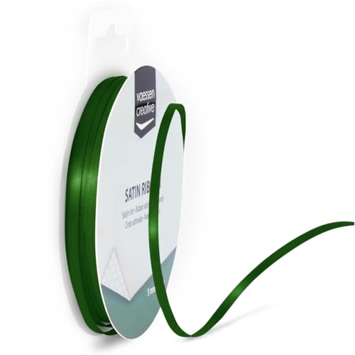 Vaessen Creative Satinband 3mmx10m Dunkel Grün, Schleifenband, Dekoband, Bänder zum Basteln, Stoffbänder für Hochzeit, Taufe Und Geburtstagsgeschenke Vaessen Creative Satinband 3mmx10m Dunkel Grün, Schleifenband, Dekoband, Bänder zum Basteln, Stoffbänder für Hochzeit, Taufe Und Geburtstagsgeschenke von Vaessen Creative