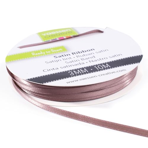 Vaessen Creative 301002-0023 Satinband Milchschokolade Braun, 3 mm x 10 Meter, Schleifenband, Dekoband, Geschenkband und Stoffband für Hochzeit, Taufe und Geburtstagsgeschenke, 3MM Vaessen Creative 301002-0023 Satinband Milchschokolade Braun, 3 mm x 10 Meter, Schleifenband, Dekoband, Geschenkband und Stoffband für Hochzeit, Taufe und Geburtstagsgeschenke, 3MM von Vaessen Creative