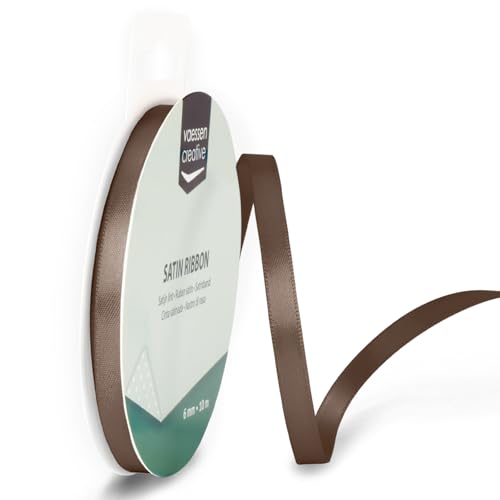 Vaessen Creative 301002-1023 Satinband Milchschokolade Braun, 6 mm x 10 Meter, Schleifenband, Dekoband, Geschenkband und Stoffband für Hochzeit, Taufe und Geburtstagsgeschenke, 6MM Vaessen Creative 301002-1023 Satinband Milchschokolade Braun, 6 mm x 10 Meter, Schleifenband, Dekoband, Geschenkband und Stoffband für Hochzeit, Taufe und Geburtstagsgeschenke, 6MM von Vaessen Creative