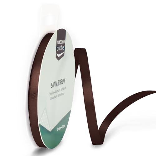 Vaessen Creative Satinband 6mmx10m Braun, Schleifenband, Dekoband, Bänder zum Basteln, Stoffbänder für Hochzeit, Taufe Und Geburtstagsgeschenke Vaessen Creative Satinband 6mmx10m Braun, Schleifenband, Dekoband, Bänder zum Basteln, Stoffbänder für Hochzeit, Taufe Und Geburtstagsgeschenke von Vaessen Creative