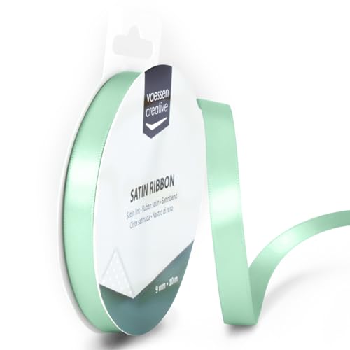 Vaessen Creative 301002-2017 Satinband Pastellgrün, 9 mm x 10 Meter, Schleifenband, Dekoband, Geschenkband und Stoffband für Hochzeit, Taufe und Geburtstagsgeschenke, 9MM Vaessen Creative 301002-2017 Satinband Pastellgrün, 9 mm x 10 Meter, Schleifenband, Dekoband, Geschenkband und Stoffband für Hochzeit, Taufe und Geburtstagsgeschenke, 9MM von Vaessen Creative