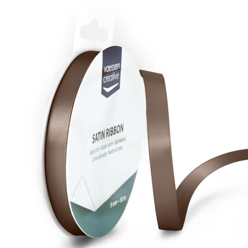 Vaessen Creative 301002-2023 Satinband Milchschokolade Braun, 9 mm x 10 Meter, Schleifenband, Dekoband, Geschenkband und Stoffband für Hochzeit, Taufe und Geburtstagsgeschenke, 9MM Vaessen Creative 301002-2023 Satinband Milchschokolade Braun, 9 mm x 10 Meter, Schleifenband, Dekoband, Geschenkband und Stoffband für Hochzeit, Taufe und Geburtstagsgeschenke, 9MM von Vaessen Creative