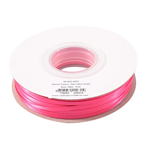 Vaessen Creative 301002-5007, Rosa, Satinband, 3 mm x 100 m Doppelsatinband, Schleifenband, Dekoband, Geschenkband, Stoffband für Hochzeit, Taufe und Geburtstagsgeschenke, 3MM, meter Vaessen Creative 301002-5007, Rosa, Satinband, 3 mm x 100 m Doppelsatinband, Schleifenband, Dekoband, Geschenkband, Stoffband für Hochzeit, Taufe und Geburtstagsgeschenke, 3MM, meter von Vaessen Creative