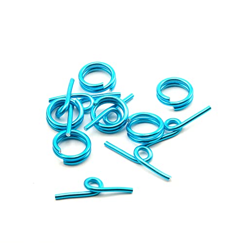 Vaessen Creative Alu Deco Knebelverschluss | Blau | 6 Stück, Aluminium, Turquoise, 0,5 x 0,5 x 0,2 cm von Vaessen Creative
