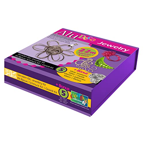 Vaessen Creative Alu Deco Aludraht Schmuck Kit, Aluminium, Purple, 21,5 x 21 x 6 cm von Vaessen Creative