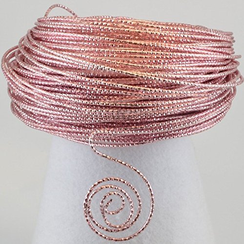 Vaessen Creative Basteldraht und Schmuckdraht 60 m x 2 mm Rose (Rosa) – Flexibler Draht mit Hammer Aufdruck zum Basteln für Blumenkranz, Scmuckherstellung und Modellbau von Vaessen Creative