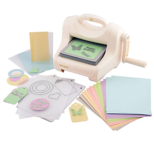 Vaessen Creative Cut Easy + A5, Große Stanz-und Prägemaschine, Starter Kit Inkl. Tonkarton, Stanzformen und Prägefolder, Stanzen zum Basteln und Prägen, Ideal für Kartengestaltung, Scrapbooking Vaessen Creative Cut Easy + A5, Große Stanz-und Prägemaschine, Starter Kit Inkl. Tonkarton, Stanzformen und Prägefolder, Stanzen zum Basteln und Prägen, Ideal für Kartengestaltung, Scrapbooking von Vaessen Creative