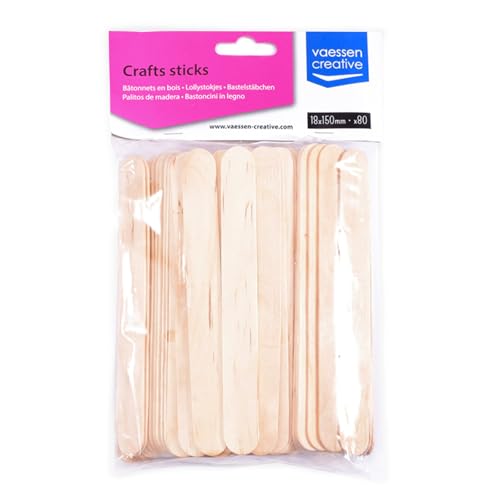 Vaessen Creative Eisstiele aus Holz, 80 Stück, 1,8 x 15 cm, Kreative 3D-Kunst, Kunst und Kunsthandwerk für Kinder, Heimdekor und Mehr, Natural Birch Vaessen Creative Eisstiele aus Holz, 80 Stück, 1,8 x 15 cm, Kreative 3D-Kunst, Kunst und Kunsthandwerk für Kinder, Heimdekor und Mehr, Natural Birch von Vaessen Creative