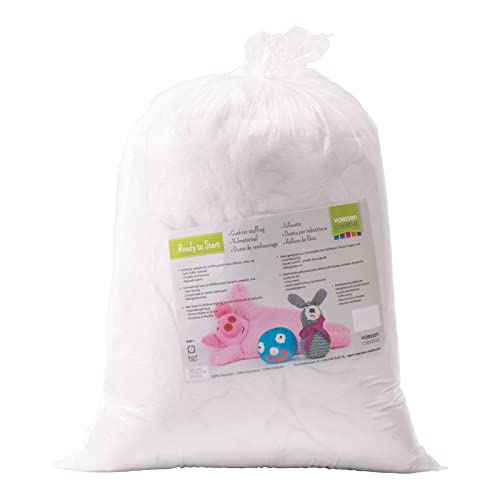 Vaessen Creative Füllwatte Waschbar, 1kg, Polyester Füllmaterial, weiß, Kissenfüllung, Bastelwatte, Stopfwatte von Vaessen Creative