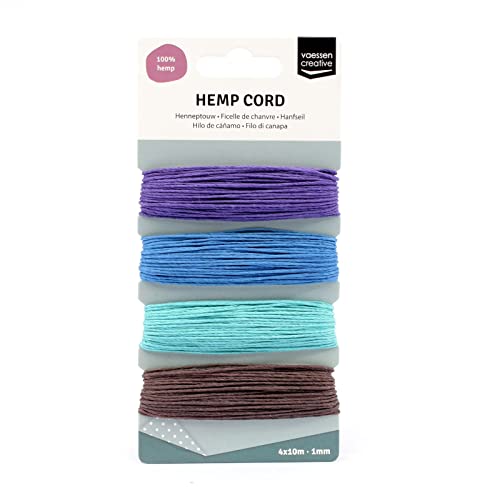 Vaessen Creative Hanfschnur aus biologischem Hanf-Winter-Farben 4 x 10 m, Hemp, multicoulor, 16.3 x 7.9 x 1 cm, 40 von Vaessen Creative