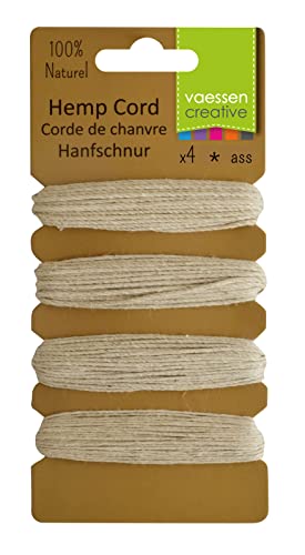 Vaessen Creative Hanfschnur aus biologischem Hanf-Ecru 4 x 10 m, Hemp, 16.3 x 7.9 x 1 cm, 40 von Vaessen Creative