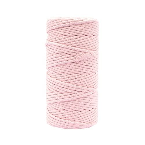 Vaessen Creative Makramee Garn Rosé, 3mm x 100 m, 100% Baumwolle, in Verschiedenen Farben Verfügbar, DIY, Basteln von Dekoration Wie Blumenampel, Wandbehang, Windlicht, Traumfänger von Vaessen Creative