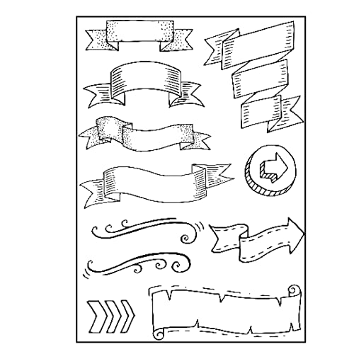 Vaessen Creative PF107002 Paperfuel Clear Stamps DIN A5, Banner, für Kartengestaltung, Scrapbooking, Bullet Journaling, Bastelpapier und mehr, Various, taglia unica von Vaessen Creative