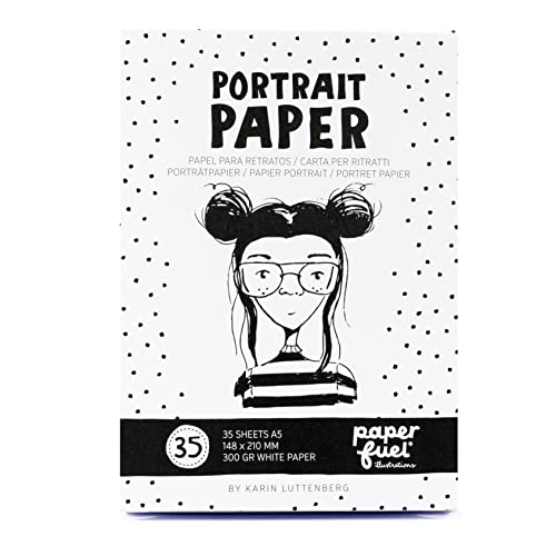Vaessen Creative PF203603 Paperfuel Porträtpapier DIN A5, Weiß, Papier zum Zeichnen und Malen von Gesichtern, Bildern und Skizzen, White, Einheitsgröße von Vaessen Creative