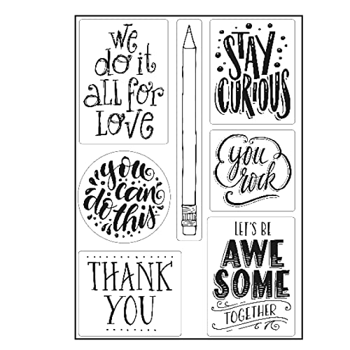 Vaessen Creative PF107001 Paperfuel Clear Stamps DIN A5 Zitate, für Kartengestaltung, Scrapbooking, Bullet Journaling, Bastelpapier und mehr, Various, Einheitsgröße von Vaessen Creative