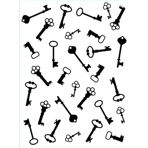 Vaessen Creative Prägeschablone Antike Schlüssel 14,6 x 10,7 cm – Embossing Folder für Karten Basteln, Scrapbooking, Journaling – Wiederverwendbar, Präzise Ergebnisse, Für Stanzmaschinen von Vaessen Creative