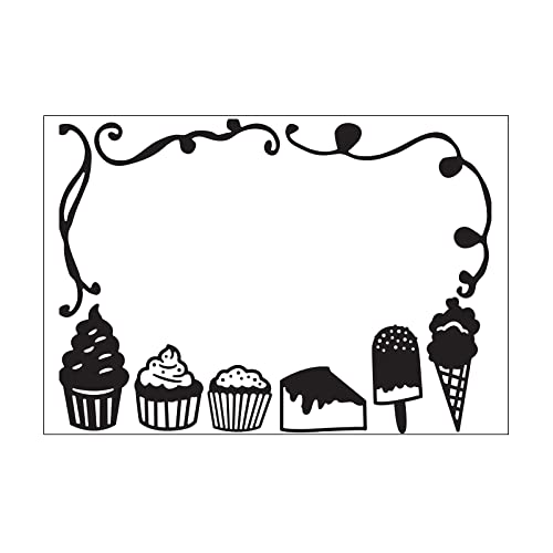 Vaessen Creative Prägeschablone Desserts 14,6 x 10,7 cm – Embossing Folder für Karten Basteln, Scrapbooking, Journaling – Wiederverwendbar, Präzise Ergebnisse, Für Stanzmaschinen von Vaessen Creative